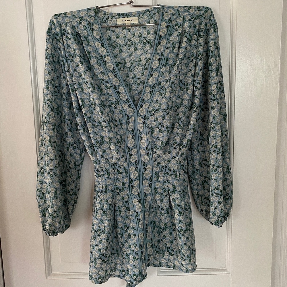 Max Studio Floral Print Peplum top size small